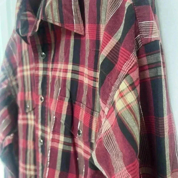 Wrangler Men’s Pearl Snap Long Sleeve Shirt Red Plaid Western Size 2XL - Picture 2 of 5